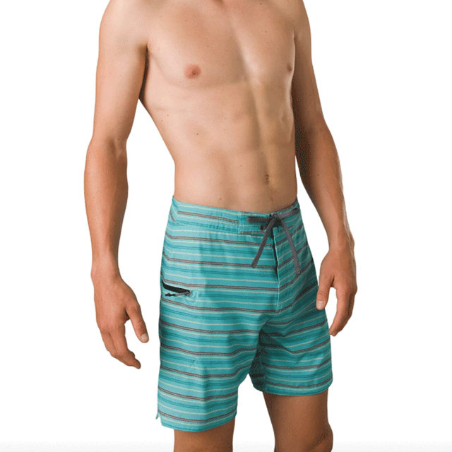 Prana Men's Fenton Boardshort Aqua Beach Stripe