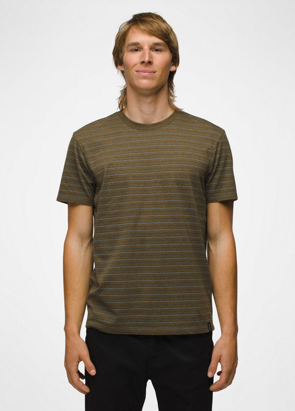 Prana Men's prAna Crew T-Shirt - Cargo Green Stripe Cargo Green Stripe