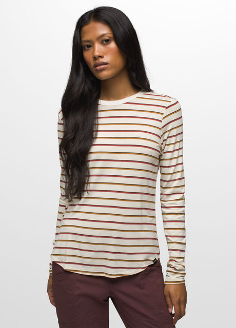 Prana Women's Foundation 365 Long Sleeve Top Canvas stripe