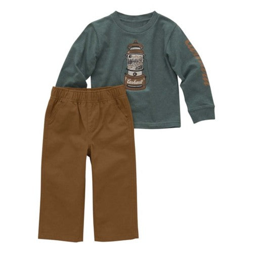 Carhartt Toddler Boys' Lantern Print T-Shirt and Pants Set - Brown