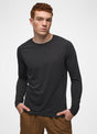 Prana Men's Mission Trails Long-Sleeve Tee - Black Heather Black Heather