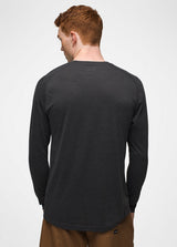 Prana Men's Mission Trails Long-Sleeve Tee - Black Heather Black Heather