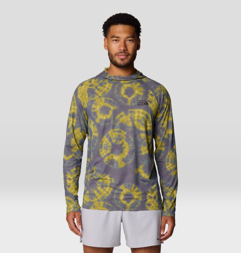 Mountain Hardwear Mens Crater Lake Long Sleeve Hoody - Adriatc Blue Spore Dye Print Adriatc Blue Spore Dye Print