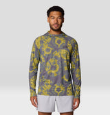 Mountain Hardwear Mens Crater Lake Long Sleeve Hoody - Adriatc Blue Spore Dye Print Adriatc Blue Spore Dye Print