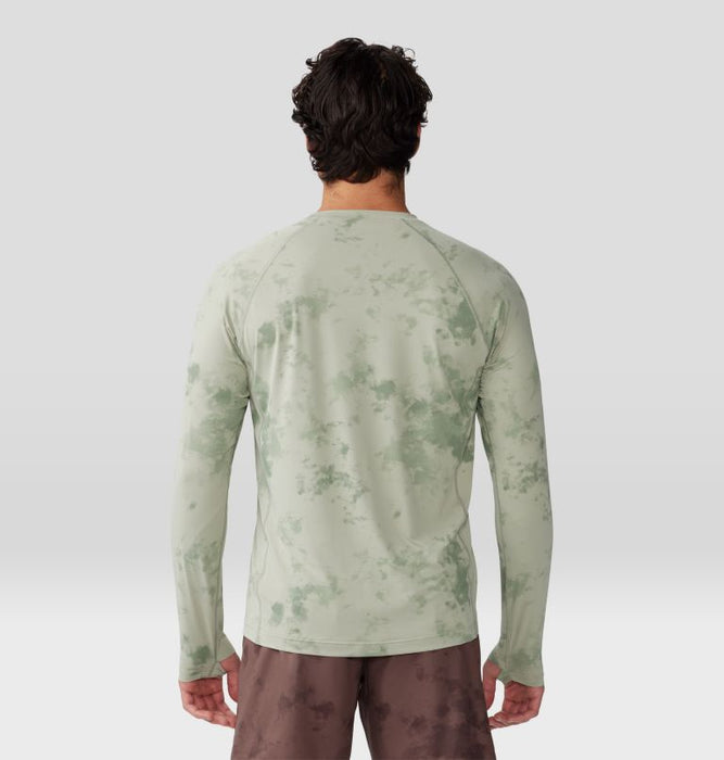 Mountain Hardwear Men's Crater Lake Long Sleeve Crew - White Sage Nebula Print White Sage Nebula Print