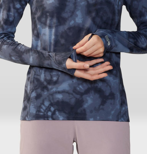 Mountain Hardwear Women's Crater Lake Long Sleeve - Blue Slate Spore Dye Print Blue Slate Spore Dye Print