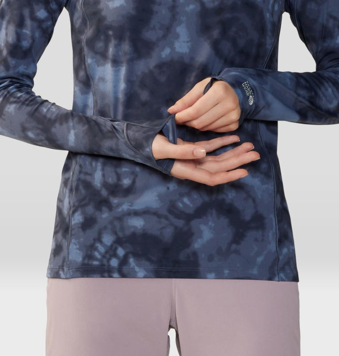 Mountain Hardwear Women's Crater Lake Long Sleeve - Blue Slate Spore Dye Print Blue Slate Spore Dye Print