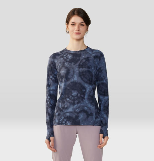 Mountain Hardwear Women's Crater Lake Long Sleeve - Blue Slate Spore Dye Print Blue Slate Spore Dye Print