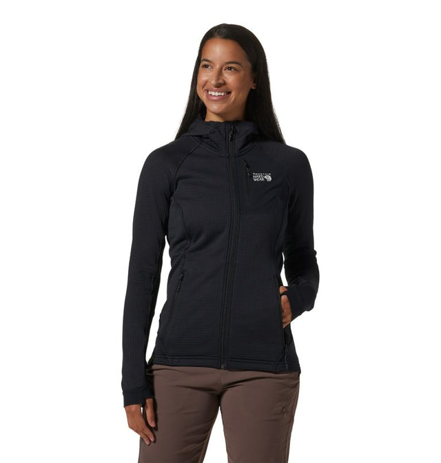 Mountain Hardwear Women's Polartec Power Grid Full Zip Hoody Black