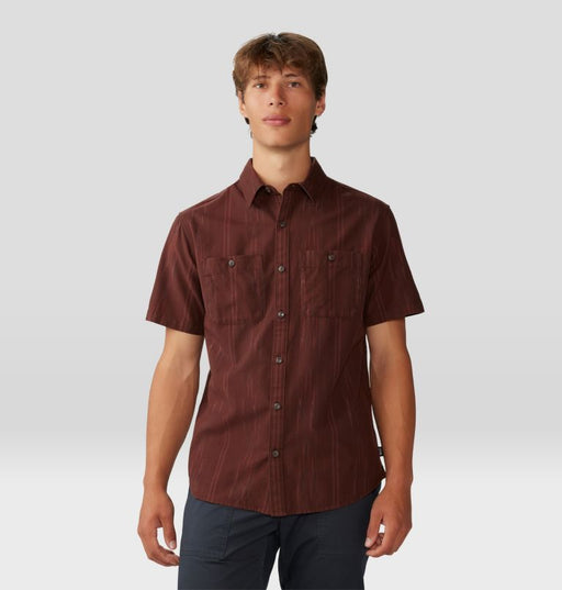 Mountain Hardwear Men's Grove Hide Out Short Sleeve Shirt - Woodsmoke Brown Ikat Woodsmoke Brown Ikat