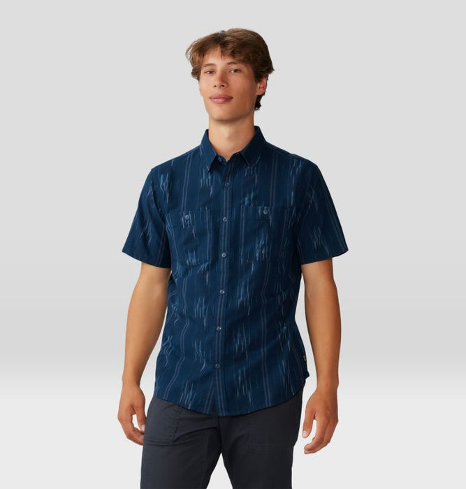 Mountain Hardwear Men's Grove Hide Out Short Sleeve Shirt - Hardwear Navy Ikat Hardwear Navy Ikat