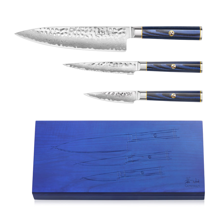 Cangshan Kita Series 3-piece Starter Knife Set In Ash Chest