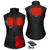 Action Heat Women's 5V Battery Heated Softshell Vest - Black Black