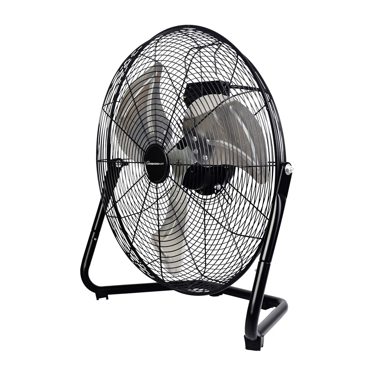 Vision Air 20-inch High Velocity Floor Fan with Aluminum Oil Bearing Motor - Black