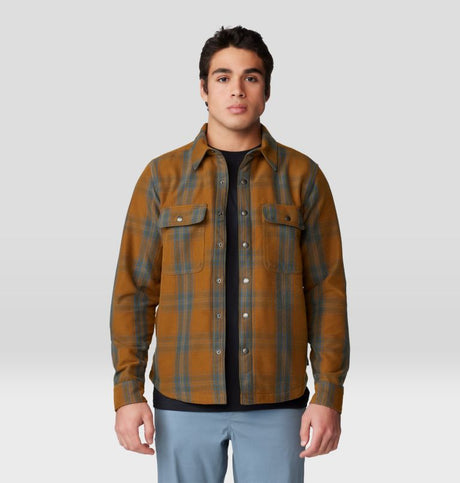 Mountain Hardwear Men's Outpost Long-Sleeve Lined Shirt - Golden Brown Highball Plaid Golden Brown Highball Plaid