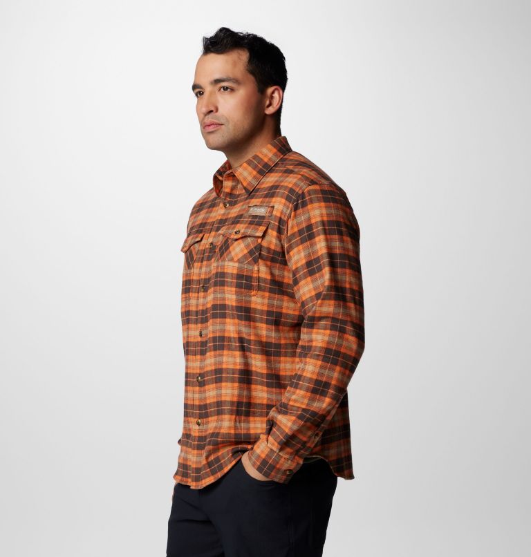 Columbia Men's PHG Roughtail Stretch Flannel Long-Sleeve Shirt - Cordovan Ombre Tartan Cordovan Ombre Tartan