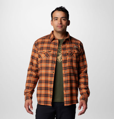 Columbia Men's PHG Roughtail Stretch Flannel Long-Sleeve Shirt - Cordovan Ombre Tartan Cordovan Ombre Tartan