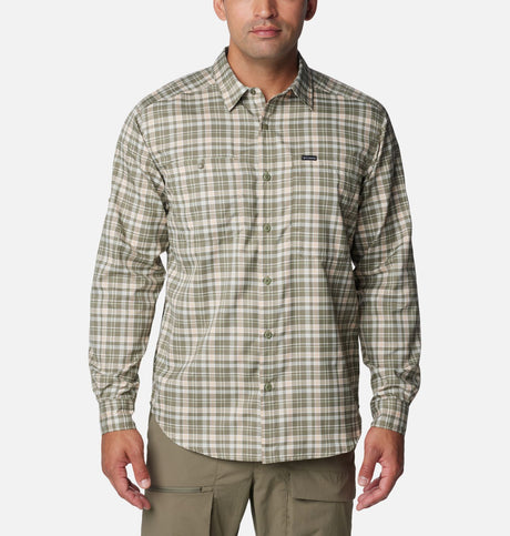 Columbia Men's Silver Ridge Utility Lite Plaid Long Sleeve Shirt - Stone Green/Multi Plaid Stone Green/Multi Plaid