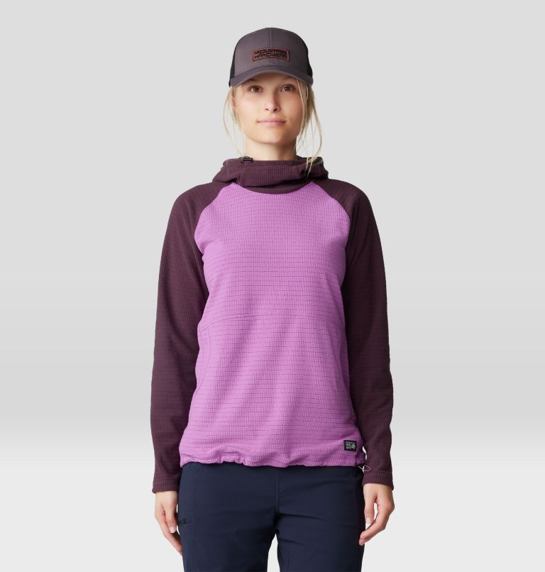 Mountain Hardwear Women's Summit Grid Tunic Hoody - Lilac Glow/Blackberry Lilac Glow/Blackberry