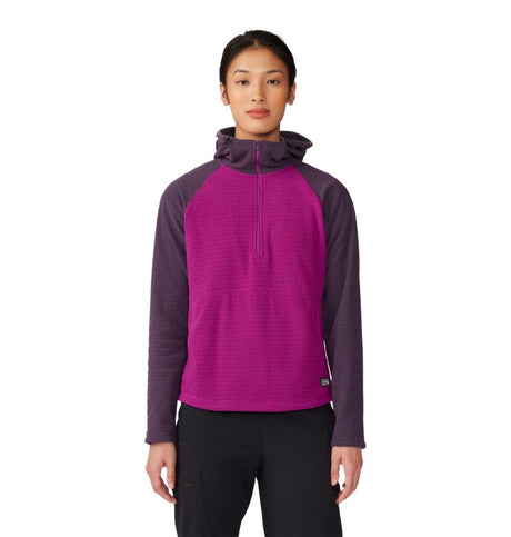 Mountain Hardwear Women's Summit Grid Half Zip Hoody Berry glow/blur