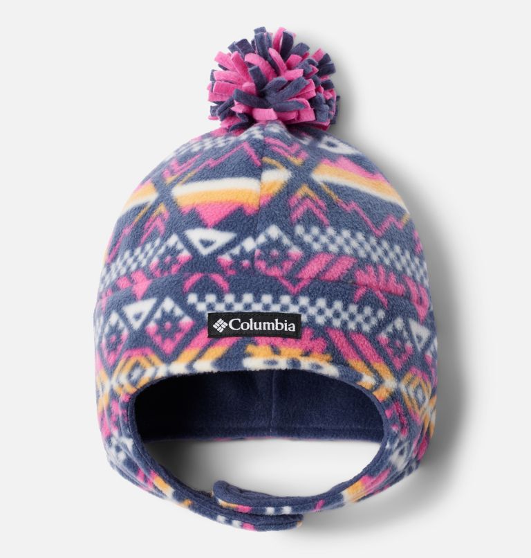 Columbia Kids' Frosty Trail II Earflap Beanie Sunset Peach Checkered Peaks