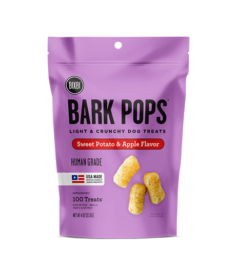 BIXBI Pet Bark Pops for Dogs - Sweet Potato & Apple Recipe - 4oz Sweet Potato & Apple