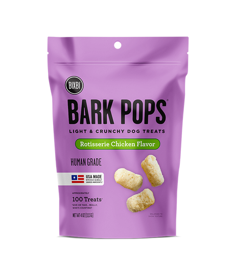 BIXBI Pet Bark Pops for Dogs - Rotisserie Chicken Recipe - 4oz Rotisserie Chicken