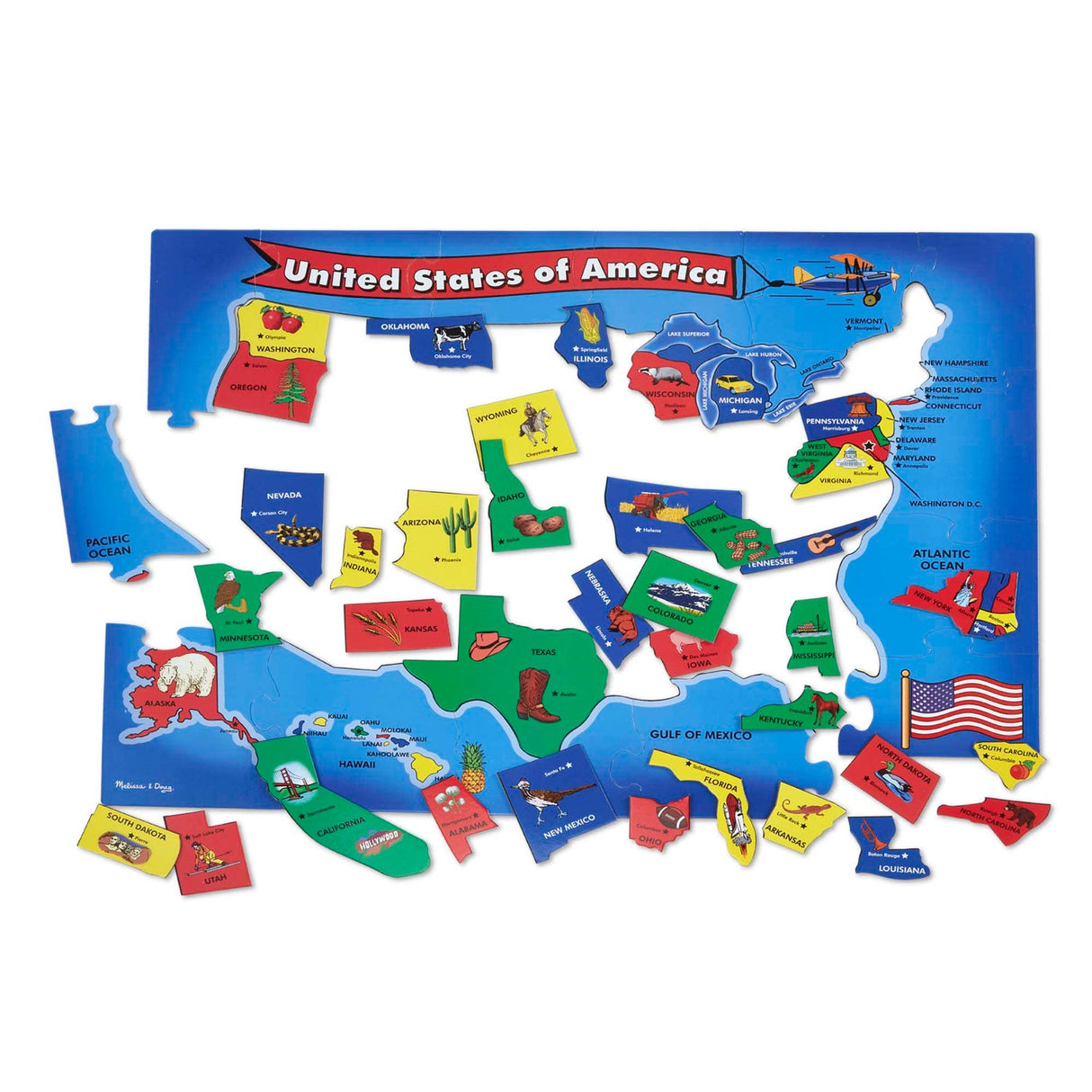 Melissa & Doug U.s.a Floor Map 51 Pc