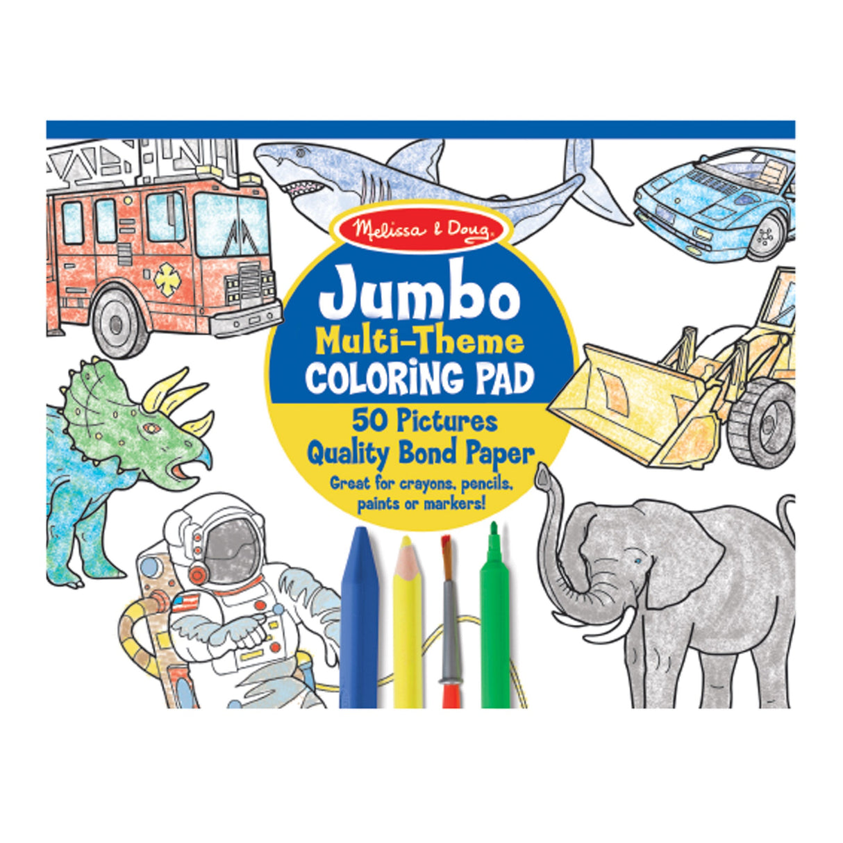 Melissa & Doug Jumbo Coloring Pad-blue Blue