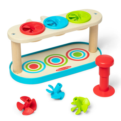 Melissa & Doug Match And Push Spinning Tops Wood