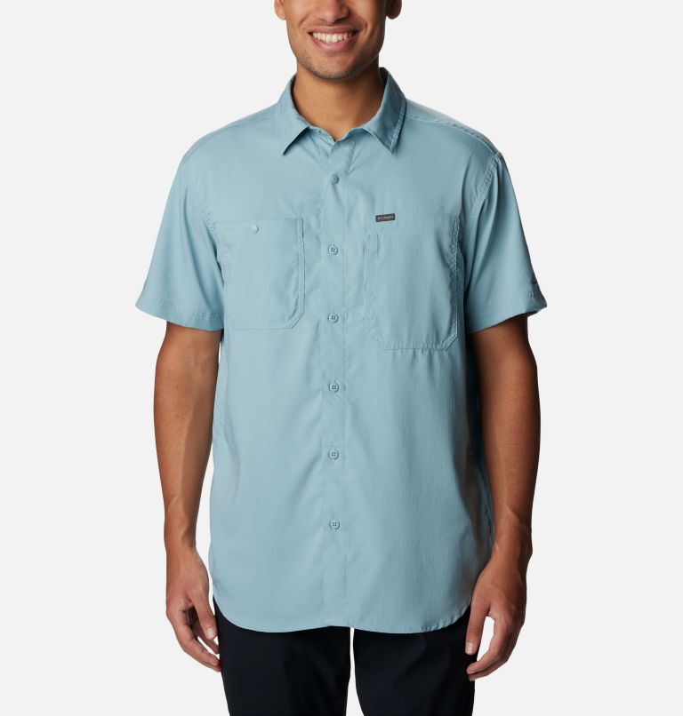 Columbia Men's Silver Ridge Utility Lite Short Sleeve Shirt Stone blue