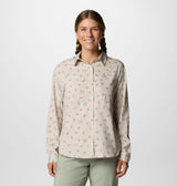 Columbia Womens Silver Ridge Utility Patterned Long Sleeve Shirt - Dark Stone Deserted Dark Stone Deserted