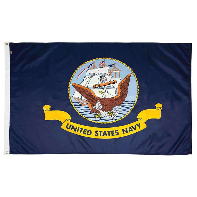 Ace World Navy Double Sided Embroidered 3x5' Flag