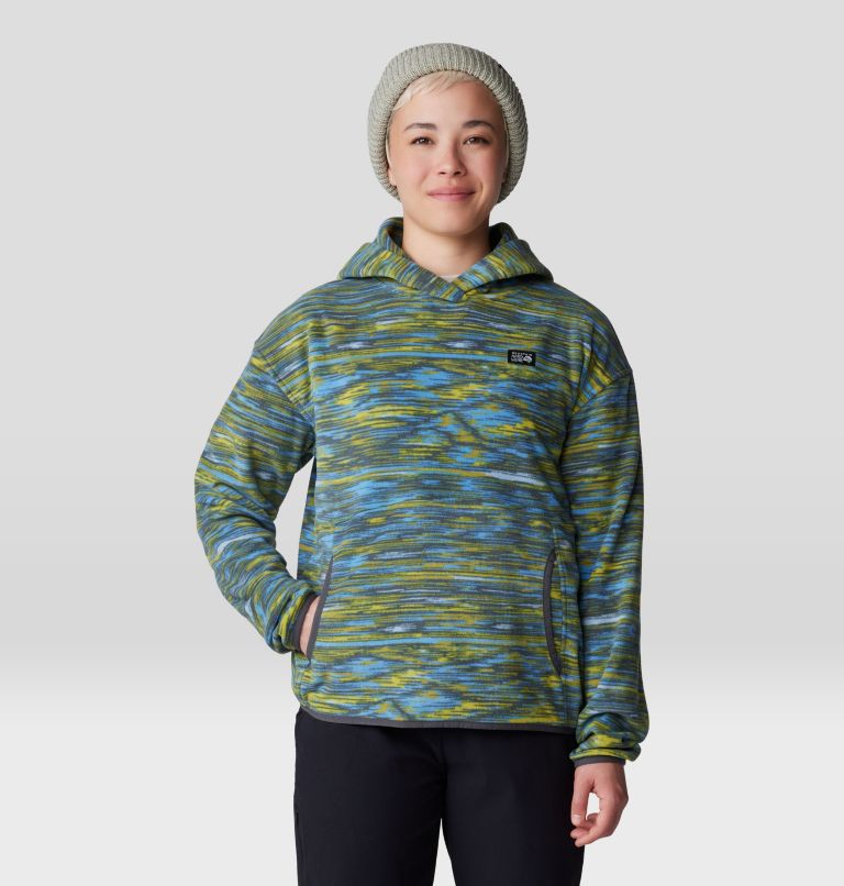 Mountain Hardwear Women's Microchill Hoody - Nitric Blue Stria Print Nitric Blue Stria Print