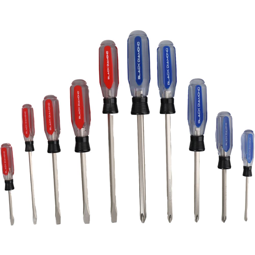 Black Diamond Acetate Handle Screwdriver Set - 10 Piece 10PC