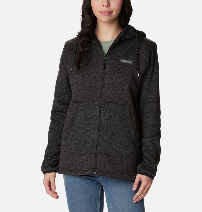 Columbia Women's Sweater Weather™ Sherpa Full Zip Hooded Jacket Black heather