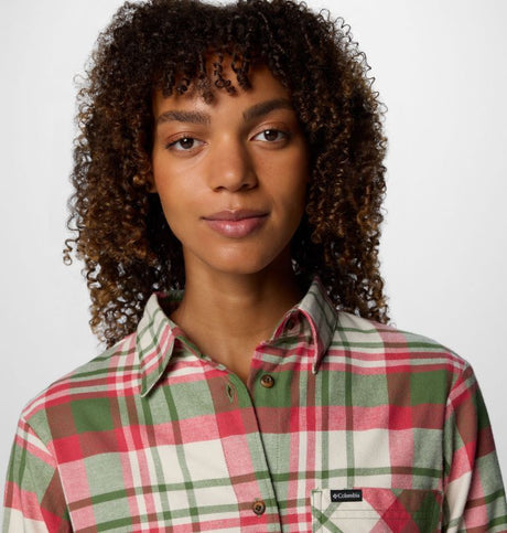 Columbia Women's Calico Basin Flannel Long-Sleeve Shirt - Canteen Multiplaid Canteen Multiplaid