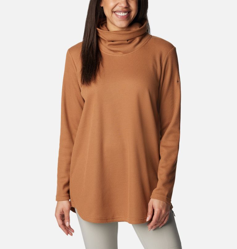 Columbia Women's Holly Hideaway™ Waffle Cowl Neck Pullover Camel brown