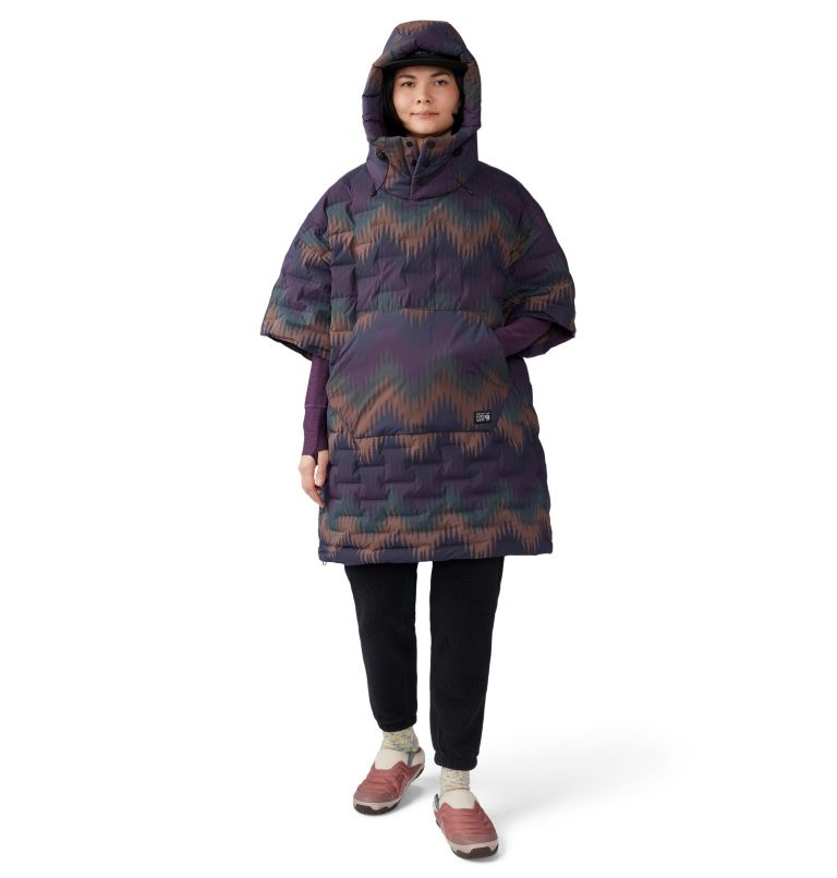 Mountain Hardwear Stretchdown Poncho Blurple zig zag