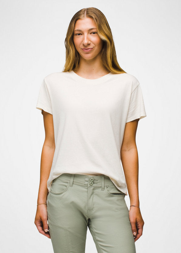 Prana Women's Everyday Vintage-Washed Short Sleeve Tee - Canvas Canvas