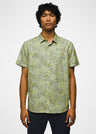 Prana Men's Lost Sol Printed Short Sleeve Shirt - Juniper Green Fronds Juniper Green Fronds