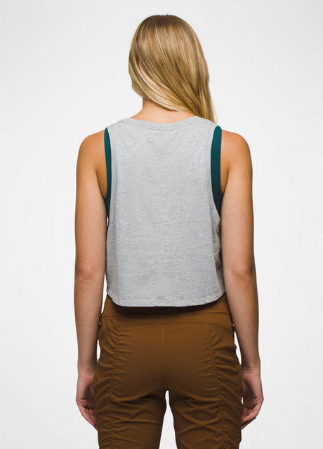 Prana Women's Everyday Crop Tank - Heather Grey Heather Grey