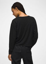 Prana Women's Cozy Up Long-Sleeve Crew - Black Black