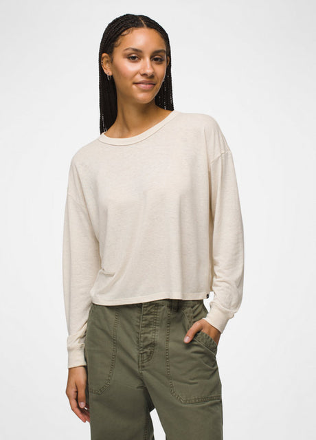 Prana Women's Cozy Up Long-Sleeve Crew - Canvas Canvas