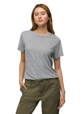 Prana Women's Cozy Up Short-Sleeve Crew - Heather Grey Heather Grey