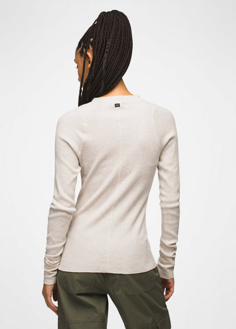 Prana Women's Touchstone Henley - Oatmeal Heather Oatmeal Heather