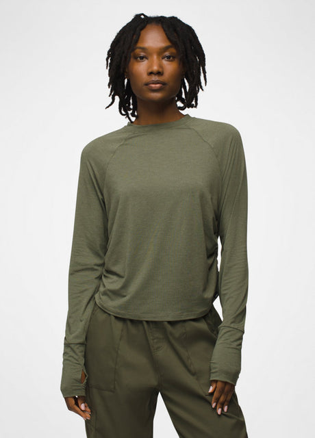 Prana Women's Sol Searcher Long-Sleeve Crew - Rye Green Rye Green