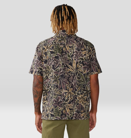 Mountain Hardwear Men's Trail Sender Camp Shirt - Black Floral Print Black Floral Print