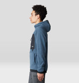 Mountain Hardwear Men's First Tracks Fleece Pullover Hoodie - Moon Blue Heather/Black Moon Blue Heather/Black