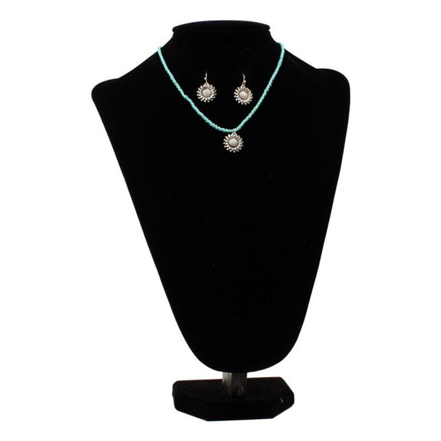 Blazin Roxx Beaded Sunflower Jewelry Set - Turquoise